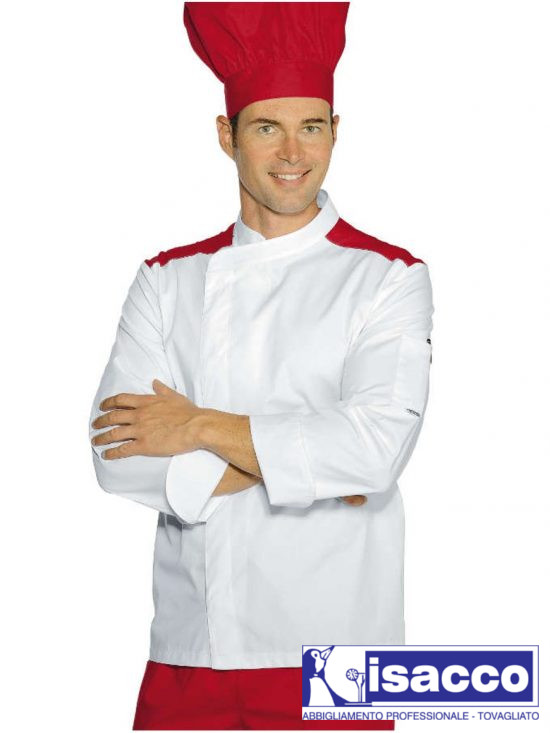 CHEF JACKET WITH COLOURED NET ON SHOULDERS 32,24€