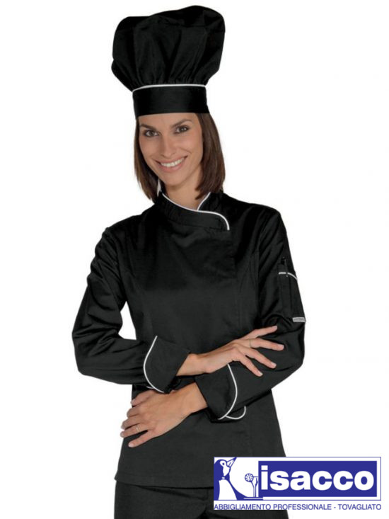 WOMAN CHEF JACKET BLACK WITH SNAPS 35,96€