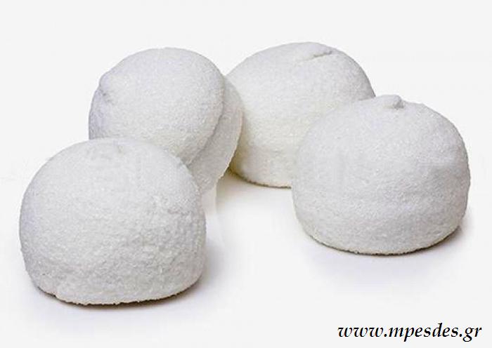 Marshmallows μπάλα λευκό. Σακούλα 1kg. 100-110 τεμ / κιλό.